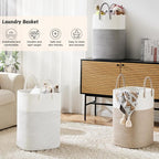Laundry Basket,Woven Cotton Rope Laundry Hamper,Versatile Storage for Dirty Clothes,Baby Toys,and Blankets in Bathroom, Nursery,and Living Room (Grey, 100L) - Image 4