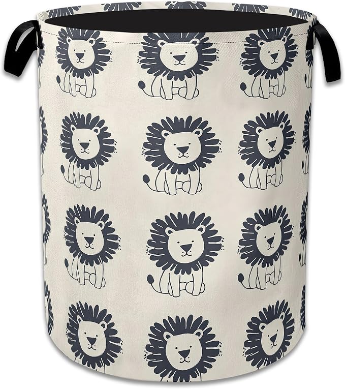 Cute Lion Laundry Basket Collapsible Laundry Hamper Clothes Storage Bin for Bathroom Bedroom Room Decor 16" X 20.8" by NSMNSM