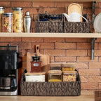 Pantry Baskets Organization, Wicker Basket for Shelf Black - Image 4
