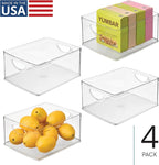 iDesign Plastic Stackable Kitchen Cabinet Storage Bin, Clear, 4-Pack - Image 2