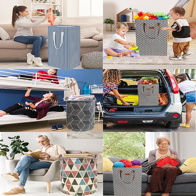 Waterproof Laundry Hamper 75L Collapsible Laundry Basket Extended Cotton Handle Laundry Bag Large Clothes Storage Toy Organization for Bathroom Bedroom Laundryroom College Dorms - Image 7