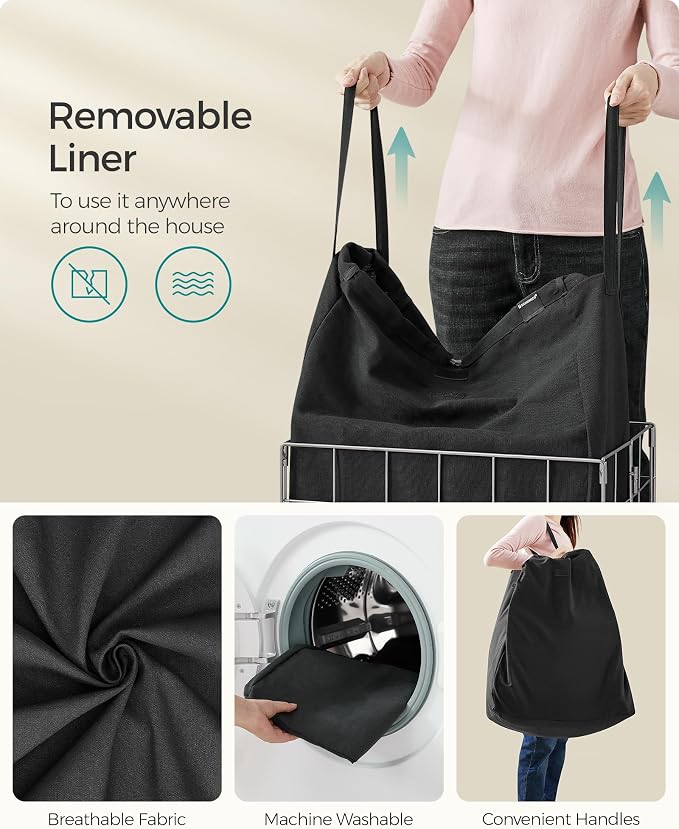 SONGMICS Laundry Hamper, Collapsible, 24 Gal. (90L) - Image 6