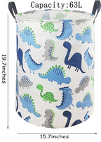 MAIZMZ Kids Hamper Storage Basket Nursery Bins Baby Gift Toy Organizer Box Laundry Basket Large Canvas Collapsible Chest for Home/Dorm/Kitchen/Pet/Closet/Shelf/Room Decor(Dinosaur) - Image 2