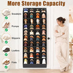 UVIAHOMI 30-40 Pairs Over the Door Shoe Organizer, 40 Breathable Pockets Hanging Shoe Storage for Closet, 10-Tier Door Shoes Rack, Handing Shoes Holder Fit All Family's Sneakers, Boots (Black) - Image 5