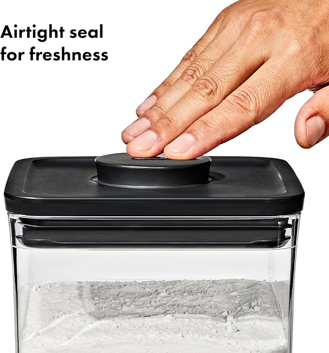 OXO Good Grips POP Container — Big Square Medium — 4.4 Qt /4.2 L — Matte Black, Organization and Storage Solution - Image 3