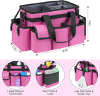 Cleaning Caddy,Cleaning Bag for Housekeepers,Cleaning Supplies Organizer with Handle,Rose Red - Image 4