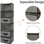 GRANNY SAYS Hanging Closet Organizer, 5 Drawers, 6 Shelves, 4 Pockets, Gray | Hanging Closet Organizer with 5 Different Drawer Designs, 6 Shelves & Reinforced Structure for Organized Small Spaces - Image 6