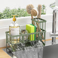 Cisily Kitchen Sink Caddy, Sponge Holder for Kitchen Sink, Kitchen Sink Organzier and Storage with High Brush Holder, 304 Stainless Gadgets Sink Accessories, Organizadores de Cocina Sage Green by CISILYHOMELIFE