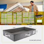 HOMELUX THEORY Under Bed Storage, Large 2pc with Lid, Light Gray | Drawer-style pull-out design, Fits blankets, clothes, fabric & shoes, Bins with lids, Bedroom & closet storage - Image 2
