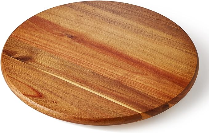 Acacia Wood Lazy Susan, Wood Turntable Tray Cabinet Organizer,14" (Two Pieces) by oridom