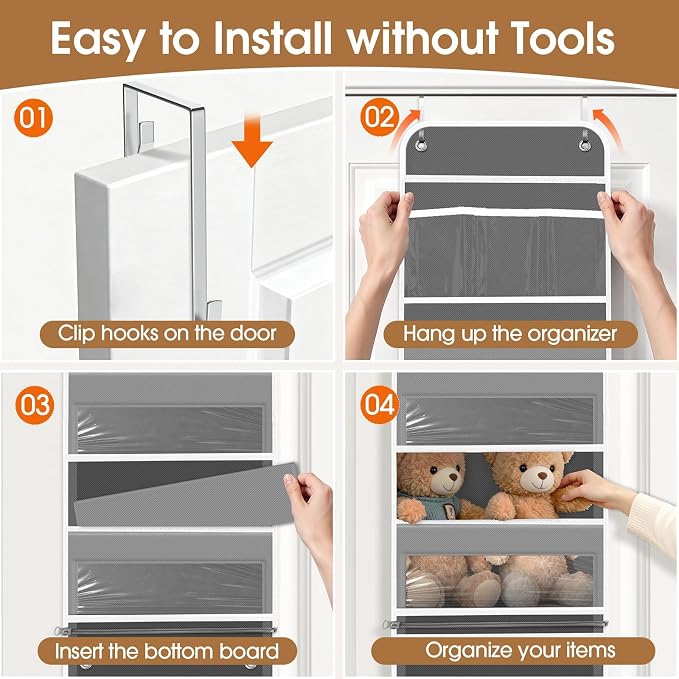 Over The Door Organizer Storage behind Door Hanging Organizer for Nursery - Image 3