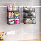 HapiRm Hanging Closet Organizer Storage - 3 Tier Metal Stackable Hanging Closet Shelves with Dividers and S Hooks, Foldable Clothes Shelves for Clothes, Pants, Shoes, Coat, Hats Clutches Accessories - Image 6