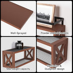 RICHER HOUSE Floating Wood Shelves with Guardrail, Rustic Brown, Wall Mounted, 2 Shelves, Farmhouse Style - Image 5