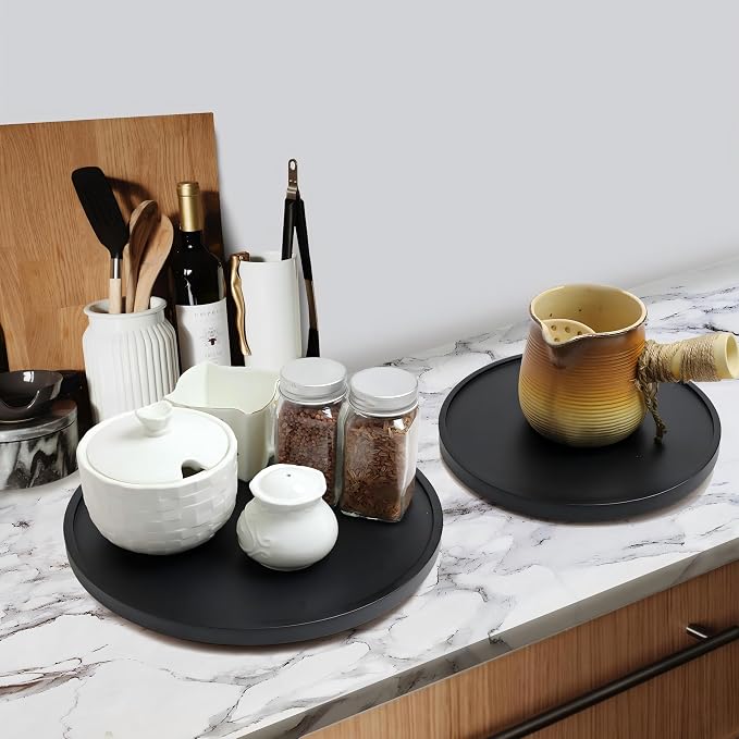 [ 2 Pack ] 10-inch Lazy Susan Organizers, ACIAZAAZ Lazy Susan Turntable for Cabinet, Kitchen Turntable Storage for Table, Countertop, Pantry - Image 6