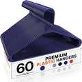 HOUSE DAY Blue Plastic Hangers 60 Pack, Slim Space-Saving Clothes Hangers by HOUSEDAY