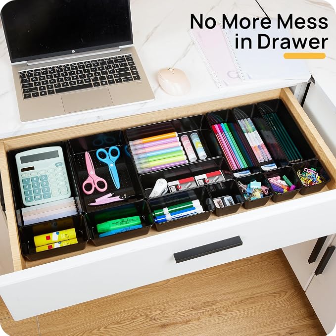 Vtopmart 25 Pack Plastic Drawer Organizers with Non-slip Rubber Pads - Image 3