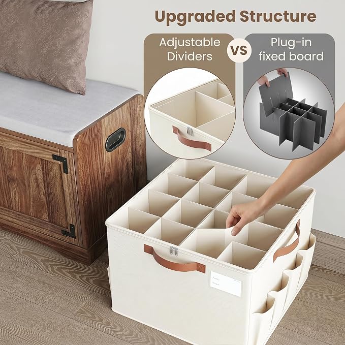 Varhomax Shoe Organizer Box for Closet, Fabric Storage Basket 2 Pack - Image 6