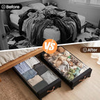 Yecaye 70L Large Under Bed Storage Containers with Wheels, 2 Pack, Black | Larger Capacity, 360° Rolling Wheels, Clear Window & Label, Sturdy Fabric, Rolling Metal Drawers for Clothes, Shoes, Blankets - Image 7