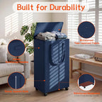 Slim Laundry Hamper with Wheels,20 Gal (75L) Rolling Laundry Basket with lid and wheels Clothes Hamper Foldable Tall Dirty Clothes Basket Sturdy Collapsible Clothes Hamper for Dorm,Laundry Room - Image 3