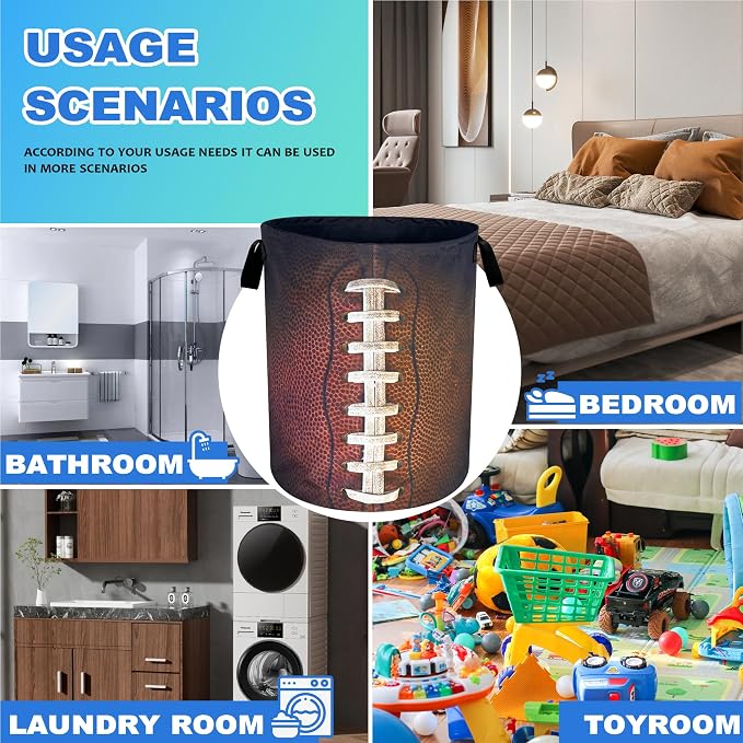 Football Laundry Basket Oxford Cloth Ball Texture Laundry Hamper - Image 3