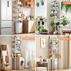 Over-The-Toilet Storage Rack, 4-Tier Bathroom Organizer Shelf Over Toilet with Adjustable Shelf and Basket, Freestanding Space Saver Bathroom Shelves Above Toilet for Room (Pure White) - Image 4