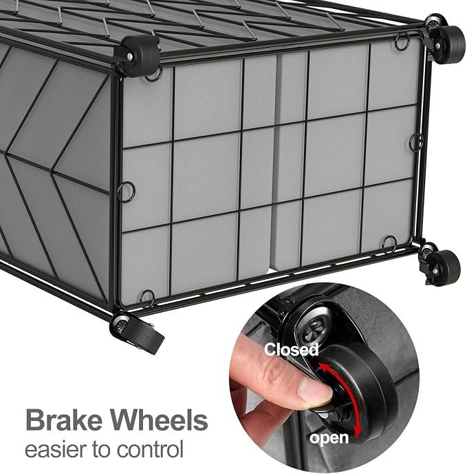 WOWLIVE Double Laundry Hamper with Lid, Rolling Laundry Basket with Wheels - Image 7