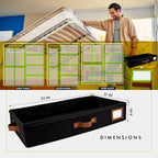 HOMELUX THEORY Under Bed Storage, Large 2pc with Lid, Black | Drawer-style pull-out design, Fits blankets, clothes, fabric & shoes, Bins with lids, Bedroom & closet storage - Image 2