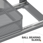 2 Pack 21IN-Depth Under Sink Organizer With Next-Gen Ball-Bearing Slides,2-Tier Precision Mesh Pull Out Cabinet Storage for Bathroom&Kitchen,Height Adjustable Drawers Shelf,Anti-rust-Grey - Image 3