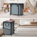 Laundry Basket with Wheels, 230L(60Gal) Laundry Sorter 3 Section - Gray - Image 7