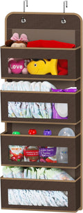 Simple Houseware 4 Clear Window Pocket Over Door Hanging Organizer, Brown by SimpleHouseware