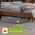 homyfort Shoe Organizer Under Bed, Fits 32 Pairs, Under bed Shoe Storage Boxes with Study Handles and Clear Cover, zapateras organizer for shoes, set of 2 - Image 4