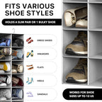 Simple Houseware 20 Section Shelves Hanging Shoes Organizer, Gray | Dual Metal Hooks, 10 Tier, Holds Up to 20 lbs, for Narrow Space - Image 4