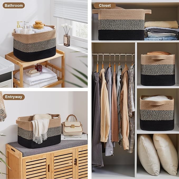 OIASKET Storage Basket for Organizing 3 Pack, Woven Baskets for Storage - Image 8