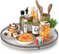 AMH 21-Inch Whitewashed Farmhouse Wooden Lazy Susan Organizer by AMH