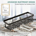Veken Shower Caddy 6-Pack with Hooks, Bathroom Organizers & Storage, Black - Image 4