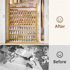 Hoctieon 8 Tier Shoe Rack for Closet, Durable Mesh Style Shoe Rack, Entryway Shoe Shelf, Shoe Storage Organizer for Hallway, Bedroom, Living Room, Wardrobe, Gold - Image 9