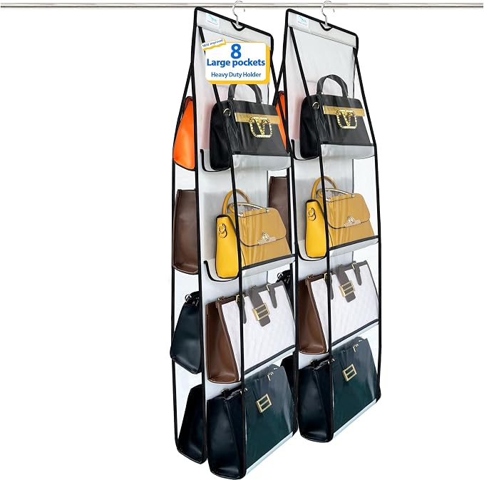Purse Organizer for Closet, Heavy Duty Hanging Handbag Storage by Zebricolo
