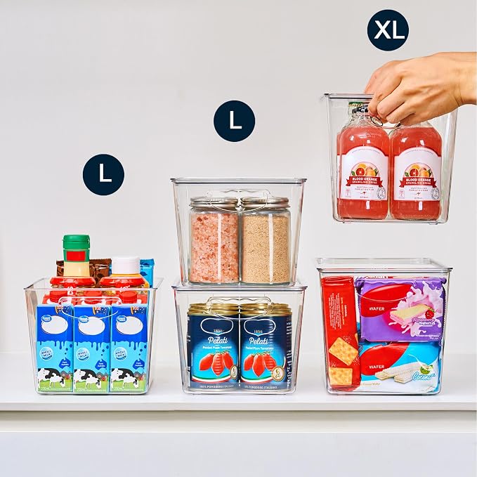 theaoo XLarge Clear Storage Bins with Lids, Stackable Containers, 8 Pack - Image 8