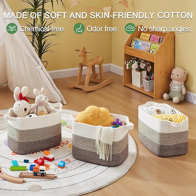OIASKET Storage Basket for Organizing 3 Pack, Woven Baskets for Storage - Image 5
