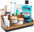 Bathroom Counter Organizer and Storage, 7 Slots Detachable Toothbrush Holders for Bathrooms, Anti-Slip Electric Toothbrush and Toothpaste Holder Countertop by Homtalker