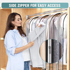 Liuoud Clear Garment Bags for Hanging Clothes 10” Gusseted, 2 Pack, 40” | Suit Bags for Closet Storage with Large Metal Zipper, Breathable odorless Hanging Plastic Clothes Cover for Coat Dress Fur - Image 3