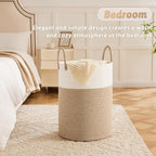 Artfeel Laundry Basket,Woven Cotton Rope Laundry Hamper,100L for Decorative Storage of Dirty Clothes,Toys and Blankets in Bathroom,Baby Room and Living Room - Image 4