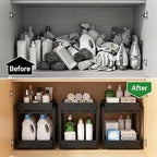 MHXW SXPN Bamboo Under Sink Organizer, 2 Pack Pull Out Cabinet Organizer - Image 8