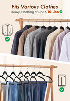 HOUSE DAY Black Velvet Hangers 100 Pack - Non Slip Felt Hanger, No Wrinkles - Image 5