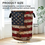 Flag Laundry Basket Foldable Oxford Laundry Hamper With Handle For Room Bathroom Bedroom - Image 2