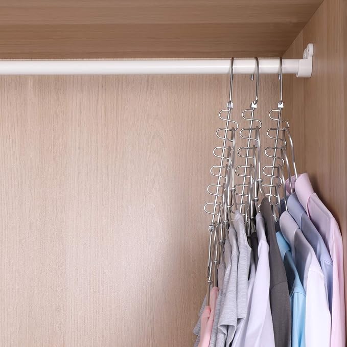 GEFTOL Metal Space Saving Hangers 12 Slots New Version Hanger Magic Cascading Hanger Closet Wardrobe Clothes Organizer(20 Pack) - Image 2