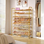 Hoctieon 8 Tier Shoe Rack for Closet, Durable Mesh Style Shoe Rack, Entryway Shoe Shelf, Shoe Storage Organizer for Hallway, Bedroom, Living Room, Wardrobe, Gold - Image 5