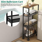 4-Tier Slim Utility Rolling Laundry Cart with Wheels, Easy to Assemble - Image 2