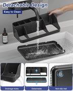 Bathroom Counter Organizer and Storage with 2 Pack Qtip Holder Dispenser, 7 Slots Detachable Toothbrush Holders for Bathrooms, Anti-Slip Electric Toothbrush and Toothpaste Holder Countertop - Image 4
