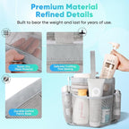 EUDELE Mesh Shower Caddy Portable for College Dorm Room Essentials,Portable Shower Caddy Dorm with 9-Pocket Large Capacity, Shower Bag for Beach, Swimming, Gym, Travel essentials, Grey - Image 5